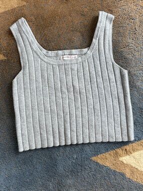 Sincerely Jules Light Gray Ribbed Crop Tank